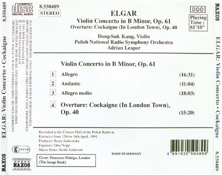 CD - ELGAR - Dong Suk-Kang, viool - 1