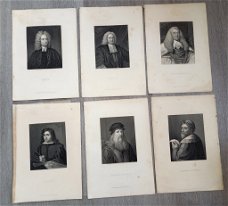 [Prenten] Da Vinci, Swift, Halley, Murillo, Lodovico Ariosto