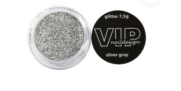 VIP Naildesign - Glitter silver grey - 0