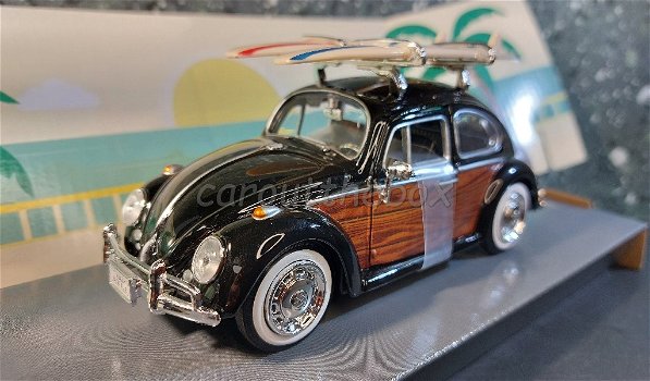 Volkswagen Beetle / Kever zwart bruin 1/24 Motormax - 1