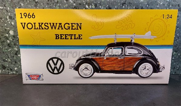 Volkswagen Beetle / Kever zwart bruin 1/24 Motormax - 4