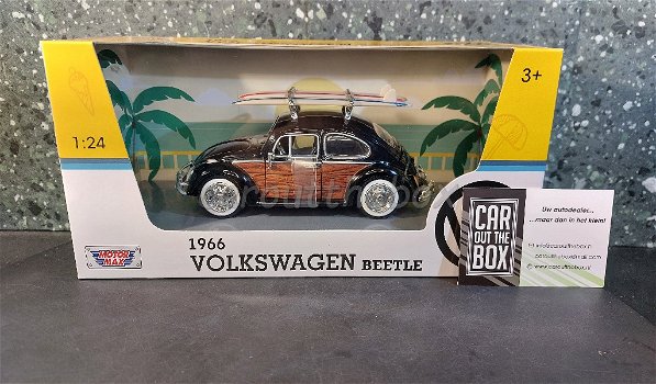 Volkswagen Beetle / Kever zwart bruin 1/24 Motormax - 6
