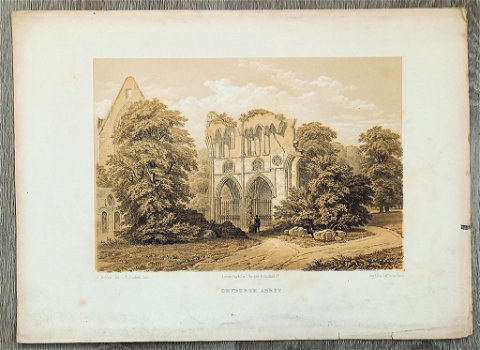 Lithografie Dryburgh abbey, Dundee Castle Edinburgh Dunblane - 0