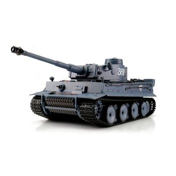 RC tank 1/16 RC Tiger I grey BB+IR 2.4GHz met schietfunctie rook en geluid en IR 1116038181 - 0