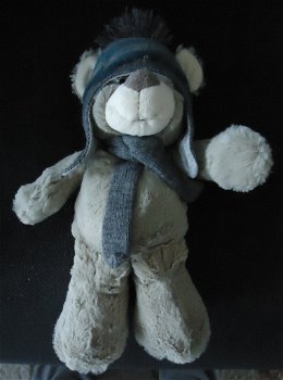 Te koop pluche knuffelbeer met sjaal en muts (hoogte: 35 cm) - 6