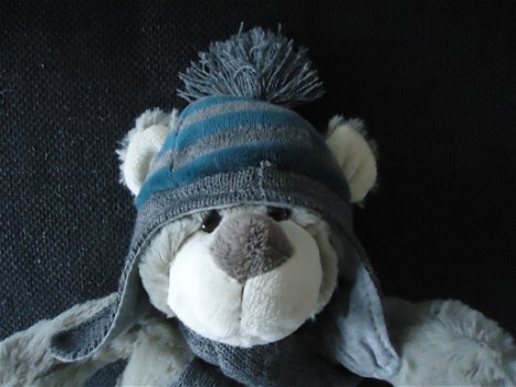 Te koop pluche knuffelbeer met sjaal en muts (hoogte: 35 cm) - 7