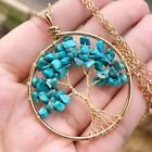 Turquoise Gem Tree Of Life Water-Drop ketting met Chakra Reiki Healing Amulet