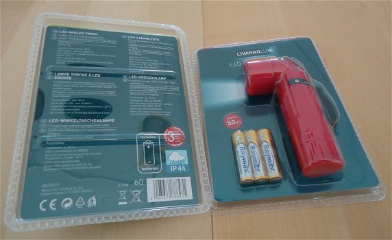 Te koop twee nieuwe LED-hoekzaklampen van LivarnoLux. - 2