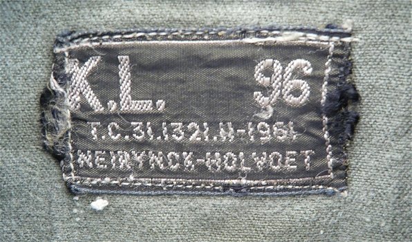 Jas, Gevechts, Uniform, VT, M58 Visgraatdessin, MvO, KL, maat: 96, 1961.(Nr.3) - 4