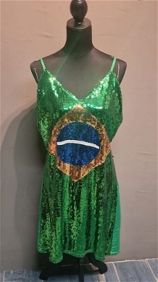 Caribbean brazil glitterjurk maat S/M nieuw