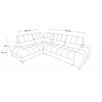 Hoekbank met slaapfunctie / Sofa / Bank / Woonkamer - 4