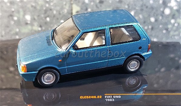 Fiat Uno 1983 blauw 1/43 Ixo V959 - 0