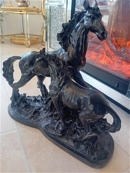 Antiek paard &veulen sculptuur Pierre-Jules Mène - 0