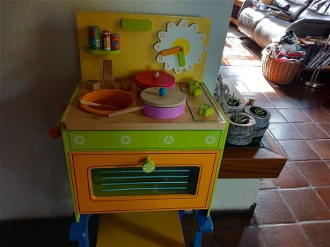 Speelkeuken , hout, merk DJeco - uren speelplezier voor de kleine keukenprinses - 0