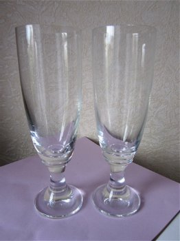 Acht mooie heldere kristalglas champagne fluiten -korte stam - 3