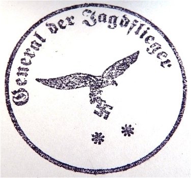 Stempel / Tinte Stempel, Inkt, Duits, General der Jagdflieger. - 7