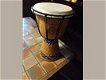 Afrikaanse trommel, Djembe, - van hout, mooie versiering, - 30 cm, z.g.a.n. - 22,50 - 0 - Thumbnail