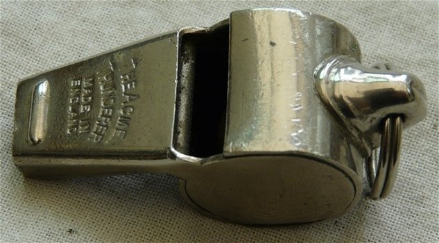 Rolfluit / Scheidsrechtersfluit, type: Acme Thunderer 605, Small, zilverkleurig metaal.(Nr.1) - 3