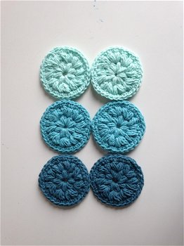 Kado Tip: 6 Make-up pads Wattenschijfjes - Herbruikbaar - Mintgroen - Katoen NIEUW! - 1