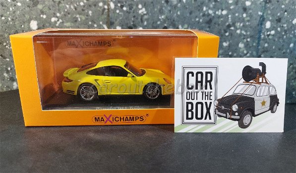 Porsche 911 Turbo 2009 geel 1/43 Maxichamps Max024 - 4