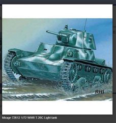Bouwpakket Mirage-Hobby Mirage 72612 1/72 WWII T-26C Light tank model 1939