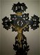 Antiek houten kruis, jezus is van brons - 1 - Thumbnail