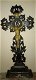 Antiek houten kruis, jezus is van brons - 2 - Thumbnail