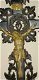 Antiek houten kruis, jezus is van brons - 3 - Thumbnail