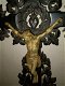 Antiek houten kruis, jezus is van brons - 6 - Thumbnail