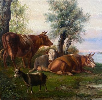 Antiek schilderij van schilder P G van Os - 3