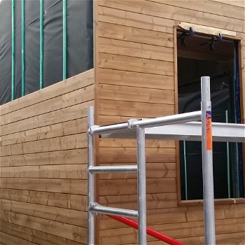 thermowood gevelbekleding vuren Tand Groef planken nieuw 18mm dik 131mm breed lengtes op aanvraag - 1