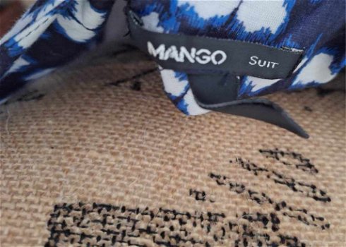 MANGO jurk blauw wit zwart maat 38 - 40 ( M ) - 4