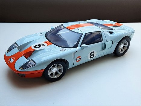 schaalmodel modelauto Ford GT Concept GULF 1:12 – 50 cm lang van metaal - 0