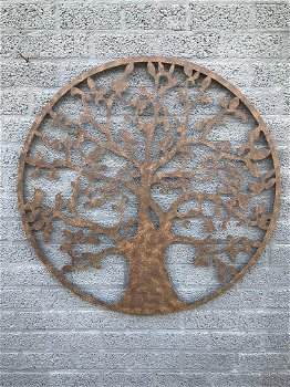 Een metalen wandornament de boom van het leven - 0