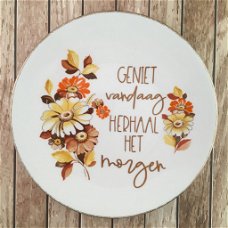 Wandbord/tekstbord (vintage/retro) Geniet vandaag adv 1