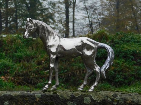 beeld van een paard aluminium , paard - 0