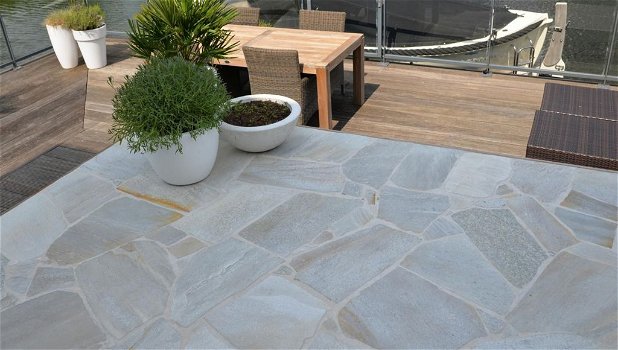 Brasil White flagstones dikformaat - 2