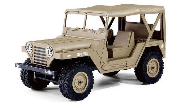 RC Jeep U.S. militaire terreinwagen 1:14 4WD RTR, Dessert Sand - 0