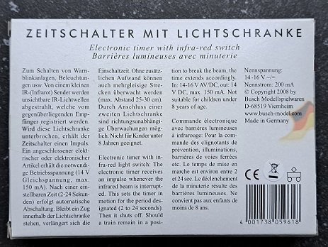 Busch 5961 Tijd/Licht schakelaar, Zeitschalter, Electronic Timer, Infrarood - 2