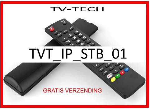 Vervangende afstandsbediening voor de TVT_IP_STB_01 van TV-TECH. - 0