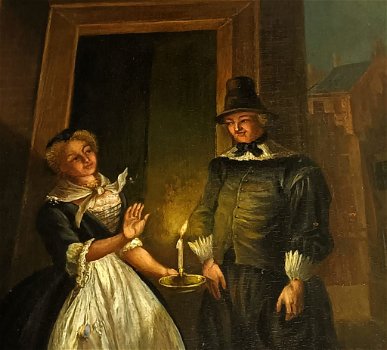 Prachtig antiek schilderij, omgeving Sara troost - 1