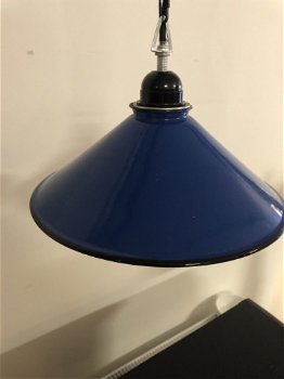 Prachtige Blauw Emaille Hanglampje - 5