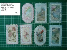 vintage plaatjes roze/ blauw set 170 - laatste set