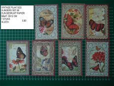 vintage plaatjes vlinders set 66- laatste set