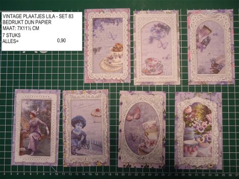 vintage plaatjes lila set 83 - laatste set - 0