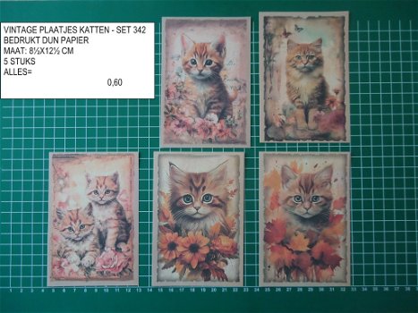 vintage plaatjes katten set 342 - laatste set - 0