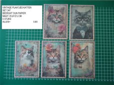 vintage plaatjes katten set 347 - laatste set