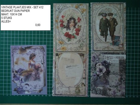 vintage plaatjes mix set 412 - laatste set - 0