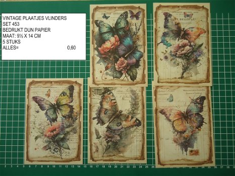 vintage plaatjes vlinders set 453 - laatste set - 0