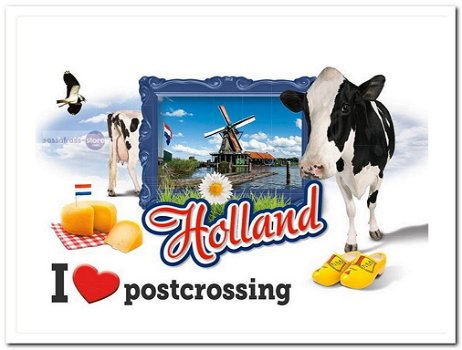 Ansichtkaart: I Love Postcrossing - Holland - 0